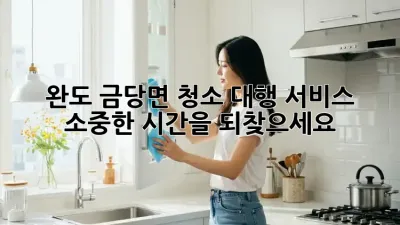 완도 금당면 청소 대행 서비스: 소중한 시간을 되찾으세요!