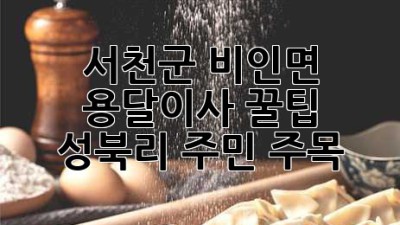 서천군 비인면 용달이사🚚 꿀팁! 성북리 주민 주목✨