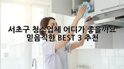 서초구 청소업체, 어디가 좋을까요? 믿음직한 BEST 3 추천!
